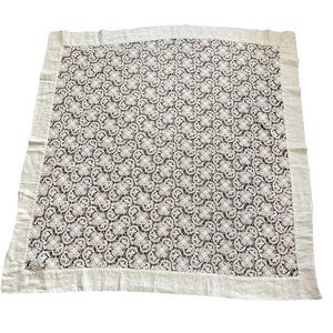 Arte Pura Made in Italy Tan Lace Crochet Tablecloth in Argilla Old 45" x 45"